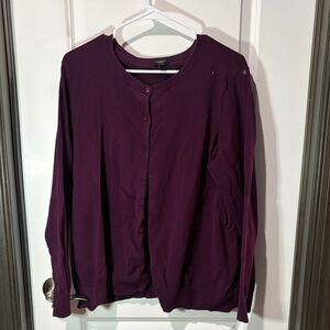 Talbots Plum Button-Front Women's Cardigan